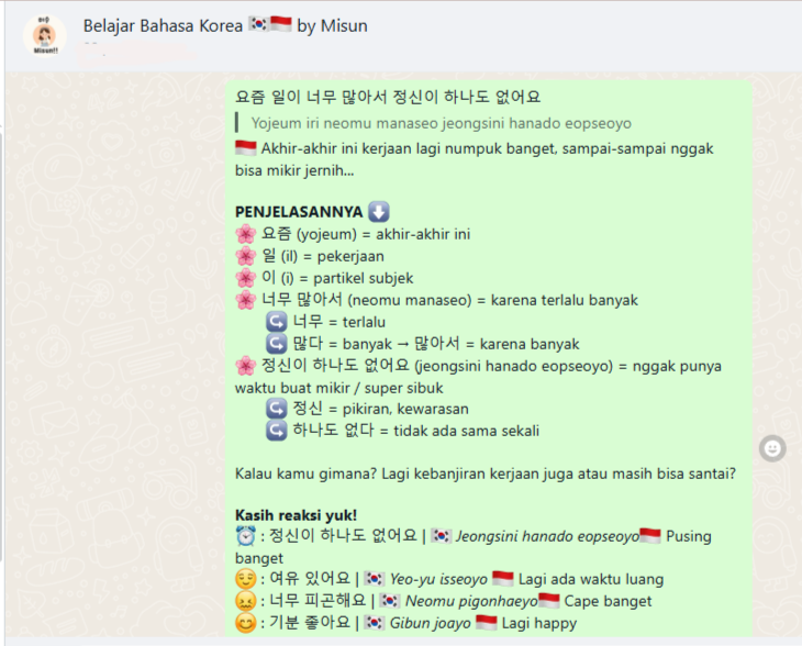 Komunitas gratis belajar bahasa korea yang didirikan oleh misun